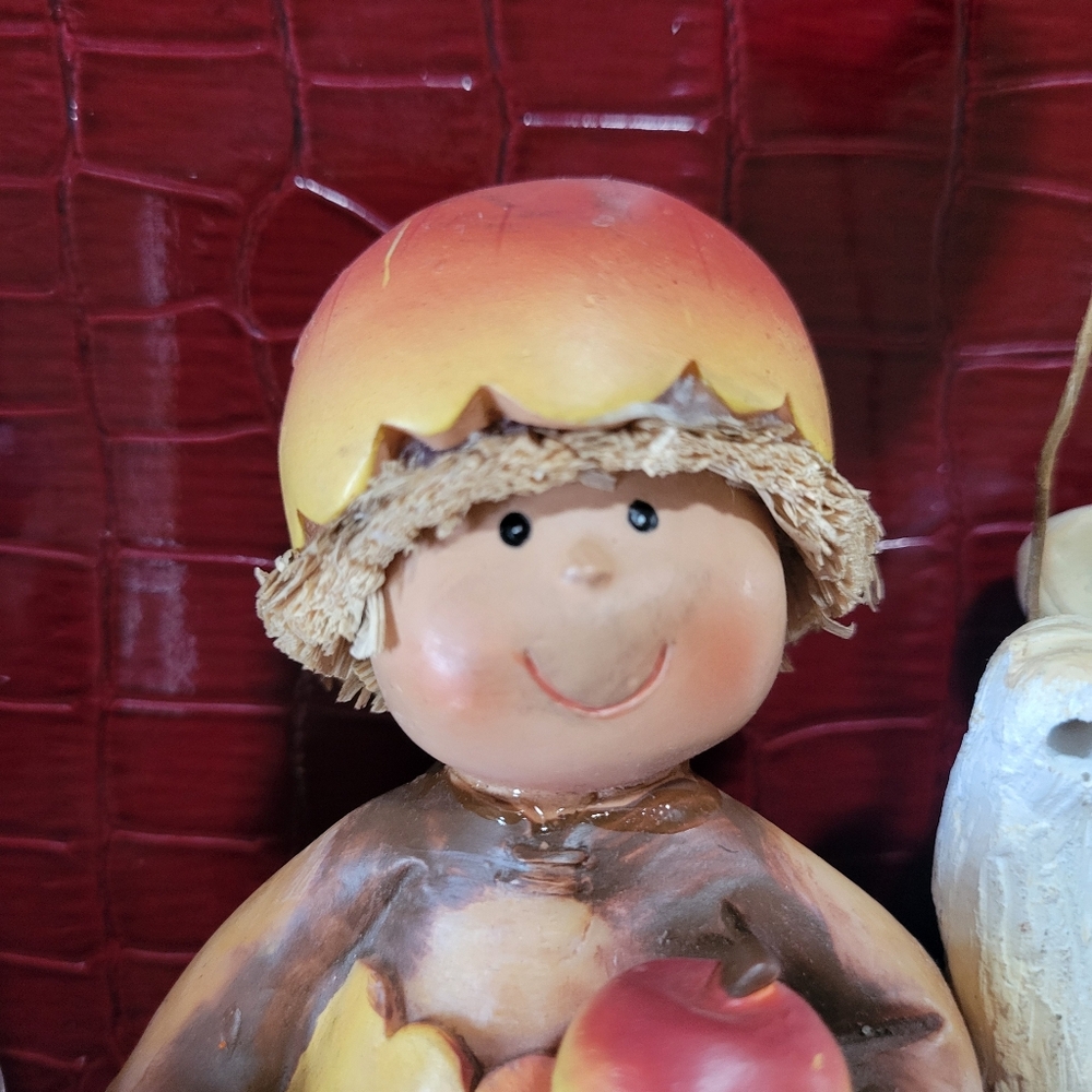 Seasonal Figurine Trio Snowman Hedgehog Autumn Figure ~ AS IS ~ FINAL PRICE!
